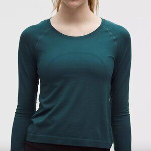 Dark Green Size 4 lululemon Longsleeve Swiftly tech shirt Womens